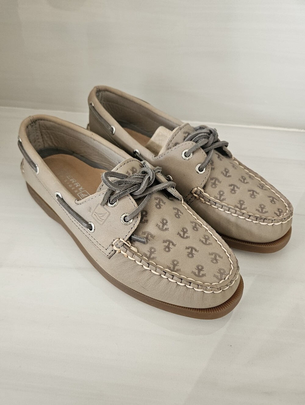 Sperry Leather Anchor Boat Shoes New Without Box Size 6.5 Women
